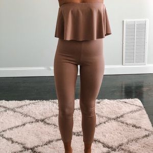 Nude strapless jumpsuit